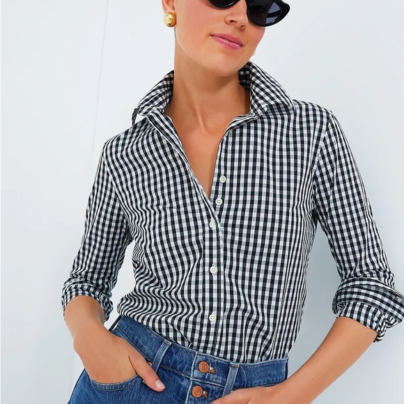 The Shirt by Rochelle Behrens Tops - The Shirt by Rochelle Behrens Black and White Gingham Button Down
